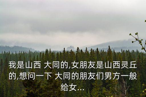 我是山西 大同的,女朋友是山西靈丘的,想問(wèn)一下 大同的朋友們男方一般給女...