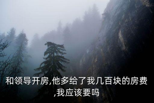 和領導開房,他多給了我?guī)装賶K的房費,我應該要嗎