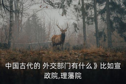 中國古代的 外交部門有什么》比如宣政院,理藩院