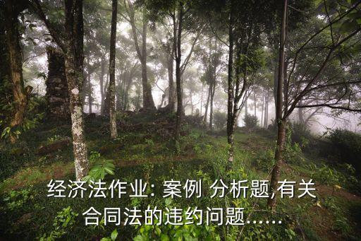  經(jīng)濟(jì)法作業(yè): 案例 分析題,有關(guān) 合同法的違約問題……