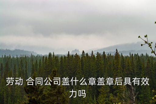 勞動 合同公司蓋什么章蓋章后具有效力嗎