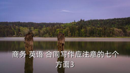  商務(wù) 英語 合同寫作應(yīng)注意的七個方面3