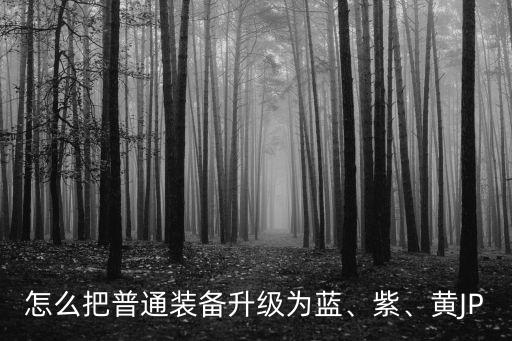 怎么把普通裝備升級為藍(lán)、紫、黃JP