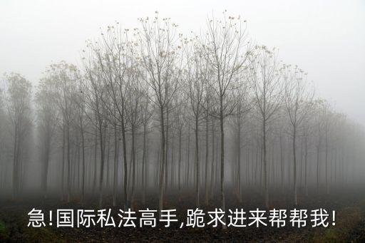 急!國際私法高手,跪求進來幫幫我!