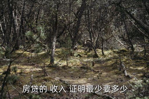  房貸的 收入 證明最少要多少