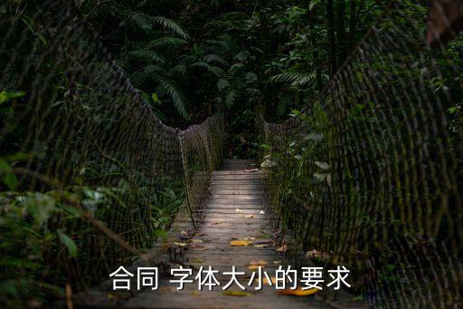 合同 字體大小的要求