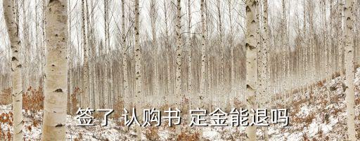  簽了 認(rèn)購書 定金能退嗎