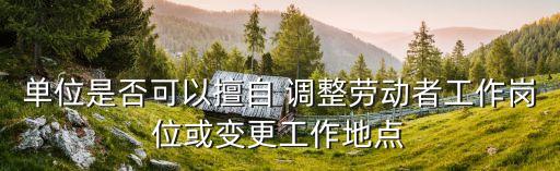單位是否可以擅自 調(diào)整勞動者工作崗位或變更工作地點