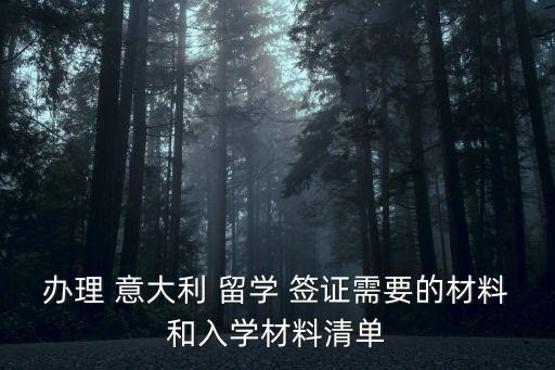 辦理 意大利 留學(xué) 簽證需要的材料和入學(xué)材料清單