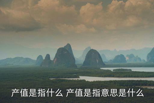  產(chǎn)值是指什么 產(chǎn)值是指意思是什么
