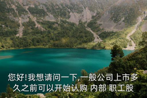 您好!我想請問一下,一般公司上市多久之前可以開始認(rèn)購 內(nèi)部 職工股