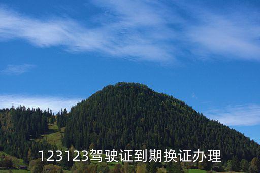 123123駕駛證到期換證辦理