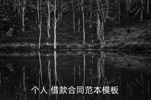 個人 借款合同范本模板