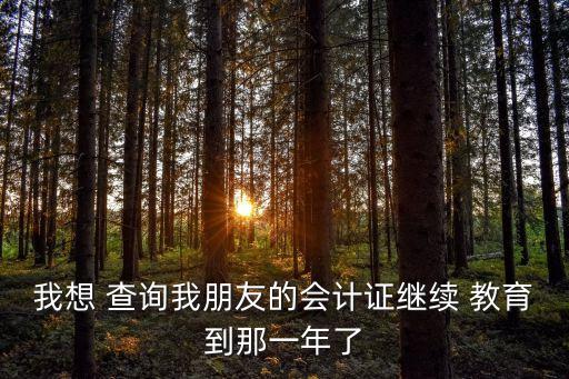 我想 查詢我朋友的會計證繼續(xù) 教育到那一年了