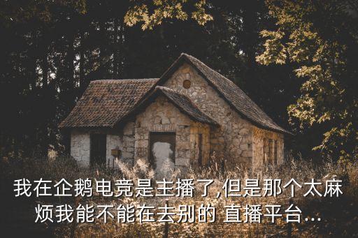 我在企鵝電競是主播了,但是那個太麻煩我能不能在去別的 直播平臺...