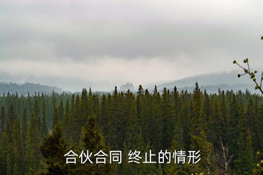  合伙合同 終止的情形