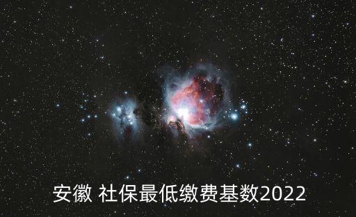  安徽 社保最低繳費(fèi)基數(shù)2022