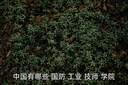 中國有哪些 國防 工業(yè) 技師 學(xué)院