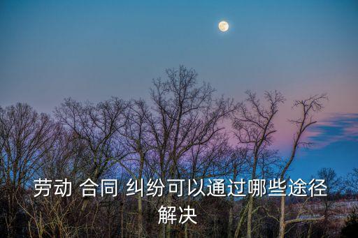  勞動(dòng) 合同 糾紛可以通過哪些途徑解決