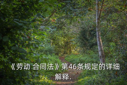 《勞動(dòng) 合同法》第46條規(guī)定的詳細(xì)解釋.