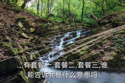 ...有套餐一,套餐二,套餐三,誰能告訴我是什么意思嗎