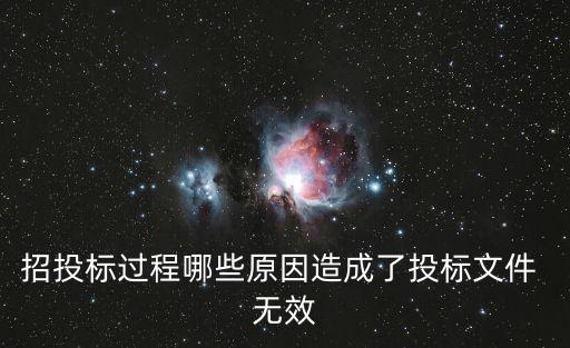 招投標過程哪些原因造成了投標文件 無效
