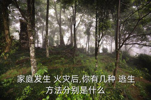 家庭火災(zāi)逃生方案