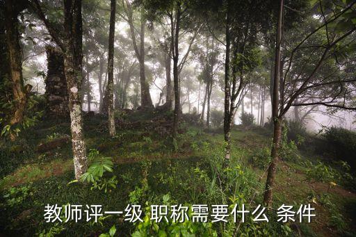  教師評(píng)一級(jí) 職稱需要什么 條件