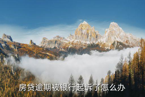 房貸逾期被銀行起訴了怎么辦