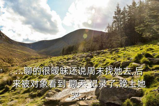 ...聊的很曖昧還說(shuō)周末找她去,后來(lái)被對(duì)象看到 聊天 記錄了,晚上她哭...