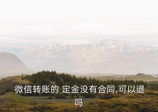  微信轉(zhuǎn)賬的 定金沒有合同,可以退嗎