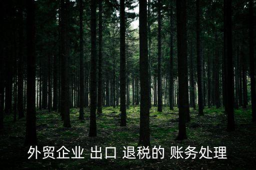 外貿(mào)企業(yè) 出口 退稅的 賬務(wù)處理