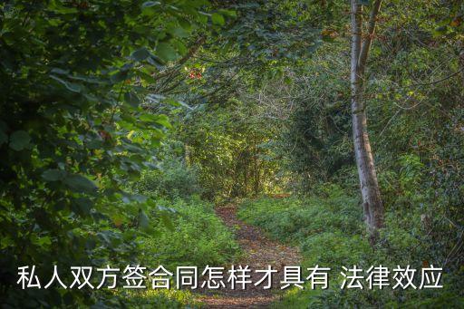 私人雙方簽合同怎樣才具有 法律效應(yīng)