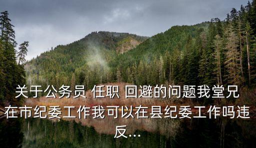 關(guān)于公務(wù)員 任職 回避的問題我堂兄在市紀(jì)委工作我可以在縣紀(jì)委工作嗎違反...
