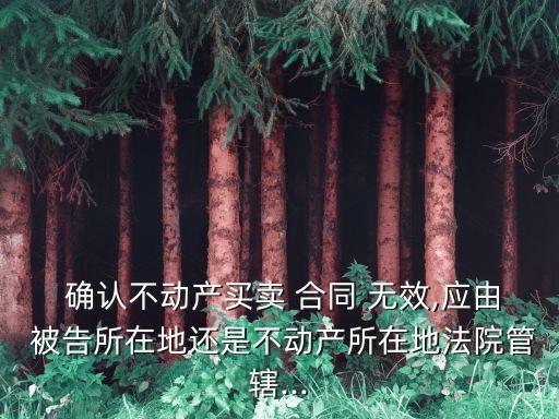  確認不動產買賣 合同 無效,應由 被告所在地還是不動產所在地法院管轄...