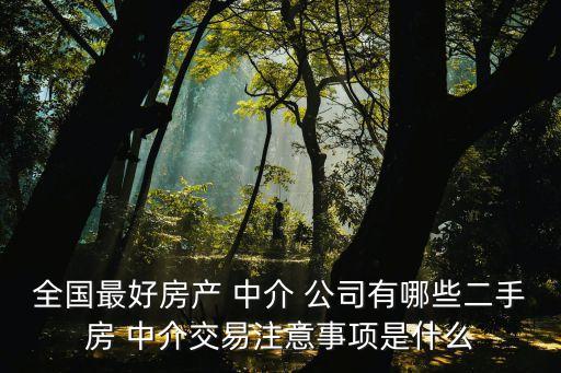 全國(guó)最好房產(chǎn) 中介 公司有哪些二手房 中介交易注意事項(xiàng)是什么