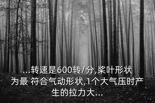 ...轉(zhuǎn)速是600轉(zhuǎn)/分,槳葉形狀為最 符合氣動形狀,1個大氣壓時產(chǎn)生的拉力大...