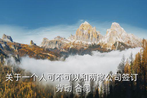 關(guān)于一個(gè)人可不可以和兩家公司簽訂 勞動(dòng) 合同