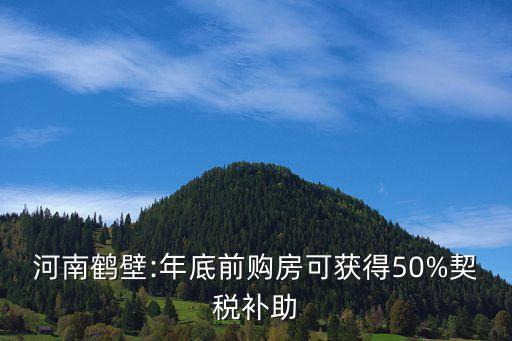 河南鶴壁:年底前購(gòu)房可獲得50%契稅補(bǔ)助