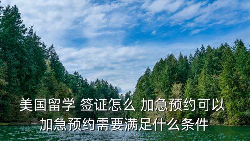 美國留學(xué) 簽證怎么 加急預(yù)約可以 加急預(yù)約需要滿足什么條件
