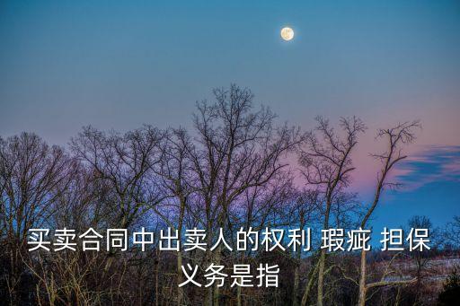買賣合同中出賣人的權(quán)利 瑕疵 擔(dān)保義務(wù)是指