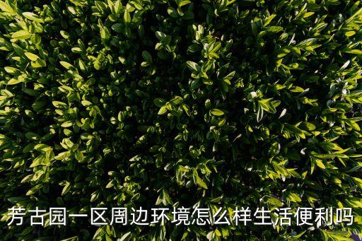 芳古園一區(qū)周邊環(huán)境怎么樣生活便利嗎