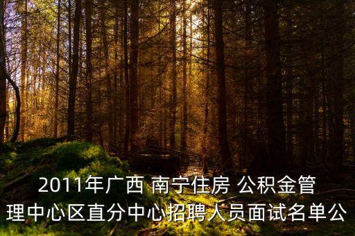 2011年廣西 南寧住房 公積金管理中心區(qū)直分中心招聘人員面試名單公