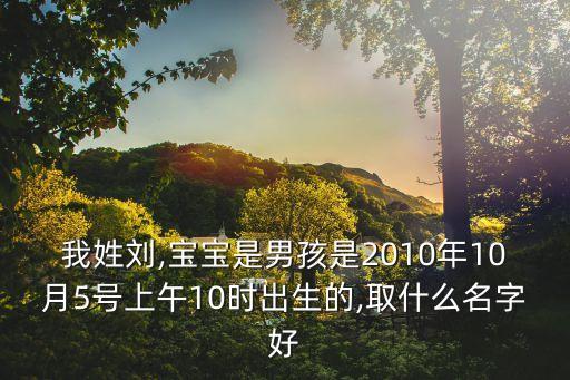 我姓劉,寶寶是男孩是2010年10月5號(hào)上午10時(shí)出生的,取什么名字好