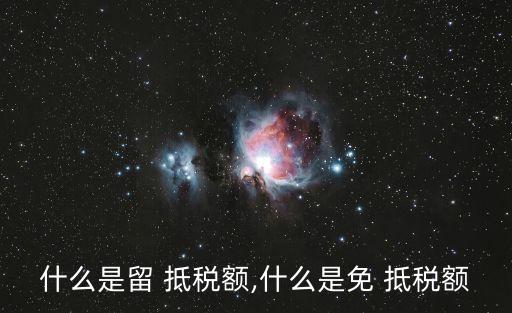 什么是留 抵稅額,什么是免 抵稅額