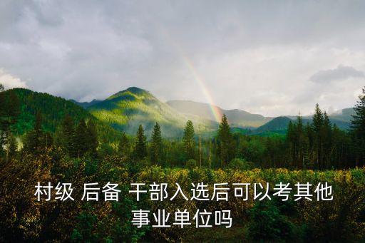  村級(jí) 后備 干部入選后可以考其他事業(yè)單位嗎