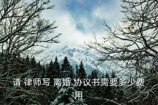 找律師寫一份離婚協(xié)議多少錢合適