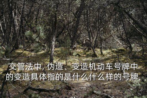 交管法中, 偽造、變造機(jī)動車號牌中的變造具體指的是什么什么樣的號牌...