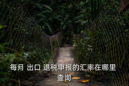 每月 出口 退稅申報(bào)的匯率在哪里 查詢