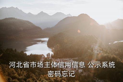  河北省市場主體信用信息 公示系統(tǒng)密碼忘記